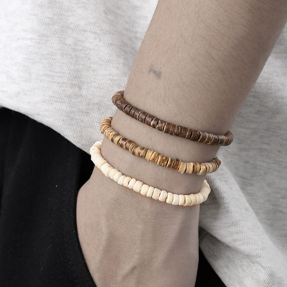 Wholesale Bracelet Coconut Shell And Wood Beaded Geometric Handmade Unisex Jewelry - Image 4