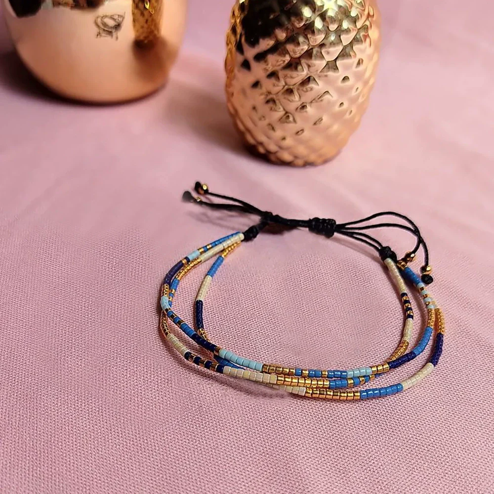 Wholesale Bracelet Glass Glaze Geometric Handmade Woven For Women - Image 4
