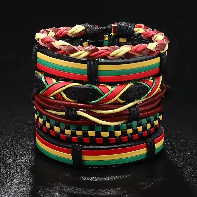Wholesale Bracelet Retro Vintage Style Geometric Leather Hand Woven Unisex - Image 4