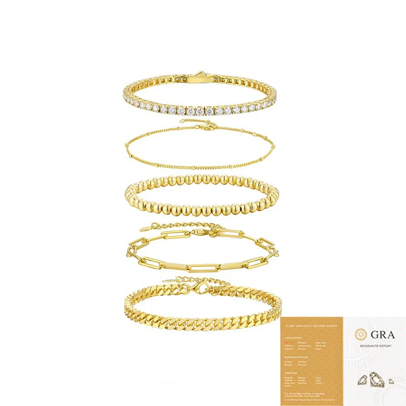 Wholesale Bracelet S925 Silver Geometric Moissanite Inlay Fashion Style - Image 4