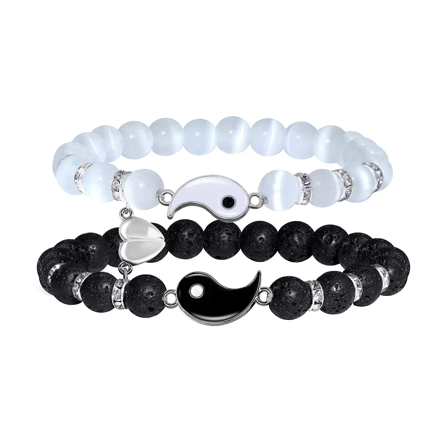 Wholesale Bracelet Set Volcanic Stone Black Matte Wood Bead Black Gallstone Geometric Handmade Unisex Hiphop Style - Image 11