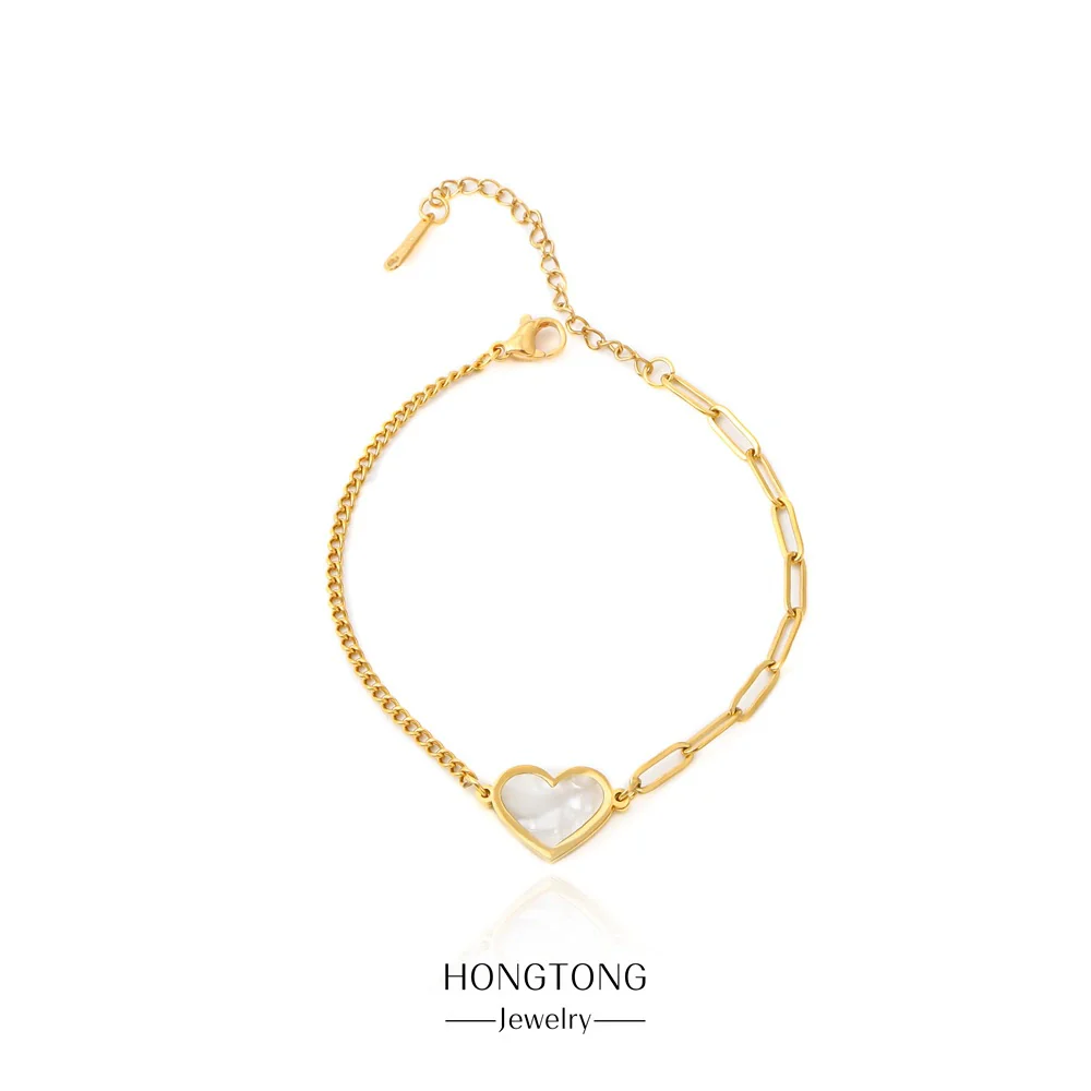Wholesale Bracelet Stainless Steel Geometric Love Stitching Chain Electroplating For Women