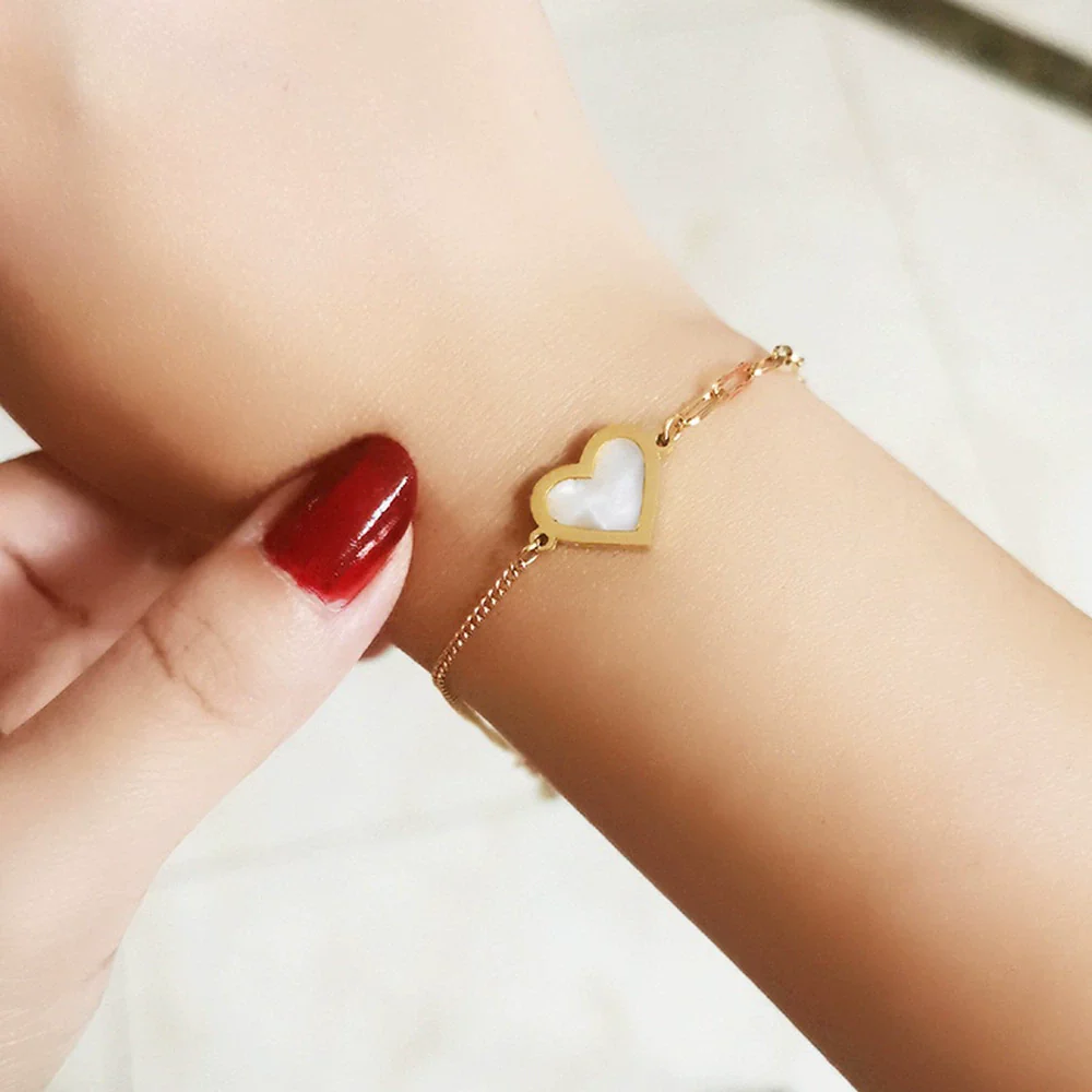 Wholesale Bracelet Stainless Steel Geometric Love Stitching Chain Electroplating For Women - Image 2