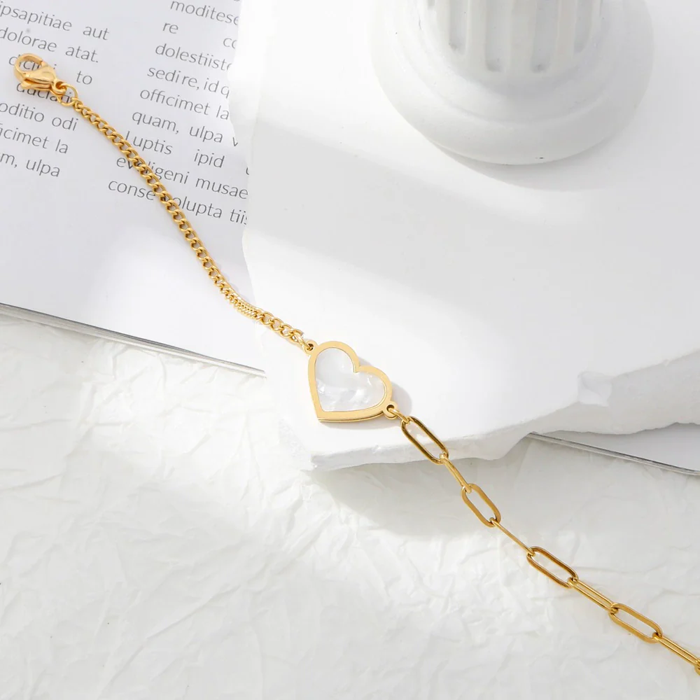 Wholesale Bracelet Stainless Steel Geometric Love Stitching Chain Electroplating For Women - Image 4