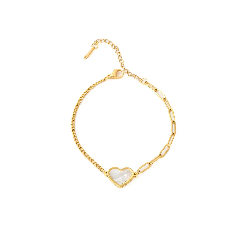 Wholesale Bracelet Stainless Steel Geometric Love Stitching Chain Electroplating For Women - Image 5