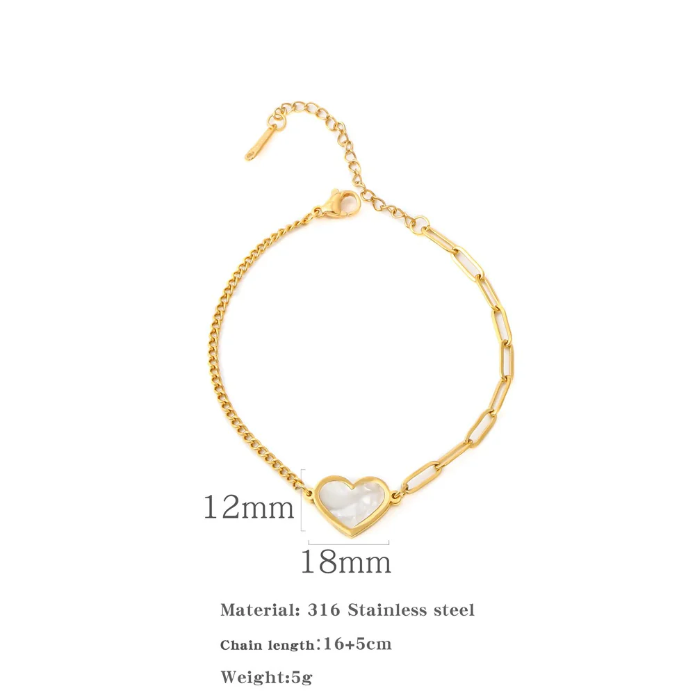 Wholesale Bracelet Stainless Steel Geometric Love Stitching Chain Electroplating For Women - Image 6