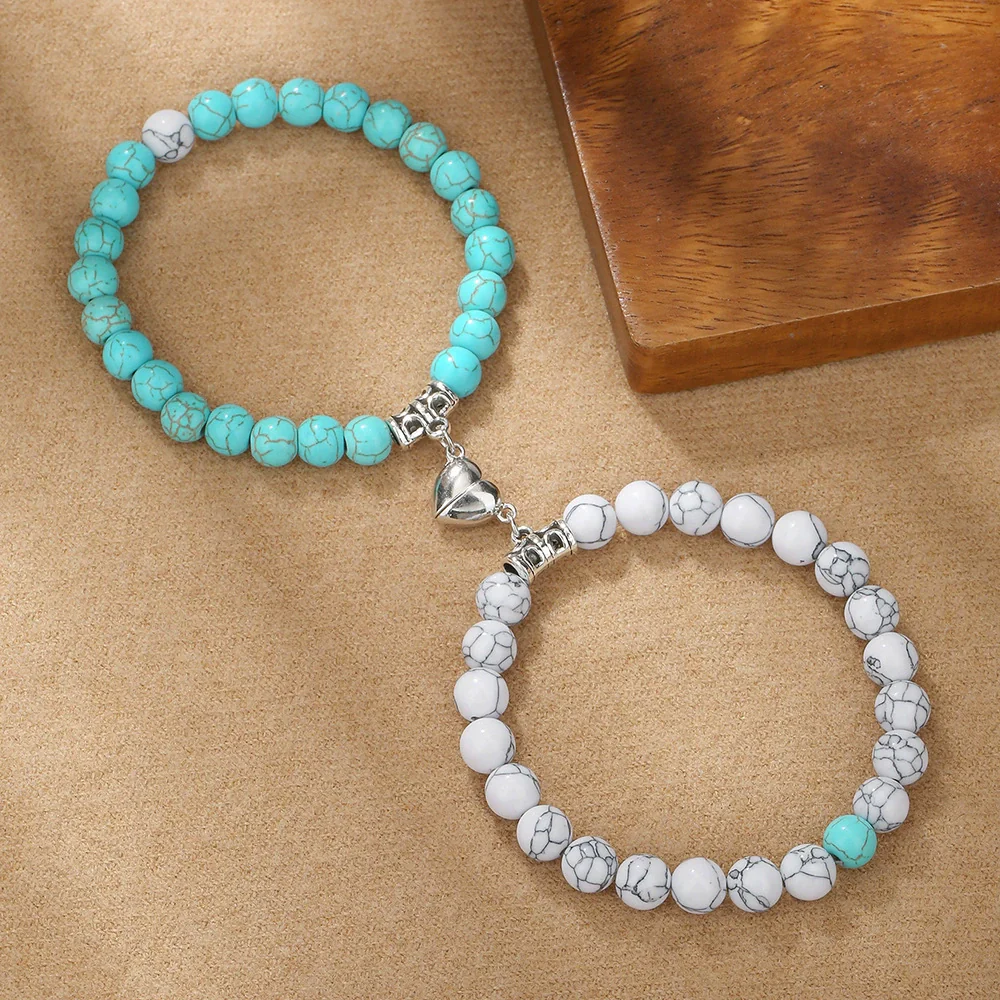 Wholesale Bracelet Stone Magnet Buckle Heartshaped Manual Design Internet Celebrity Style Geometric - Image 2