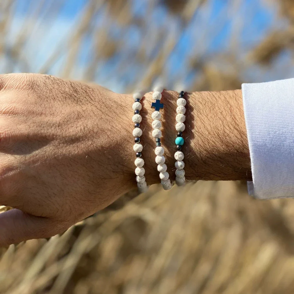 Wholesale Bracelet Wooden Beaded Natural Stone Geometric Handmade Unisex - Image 27