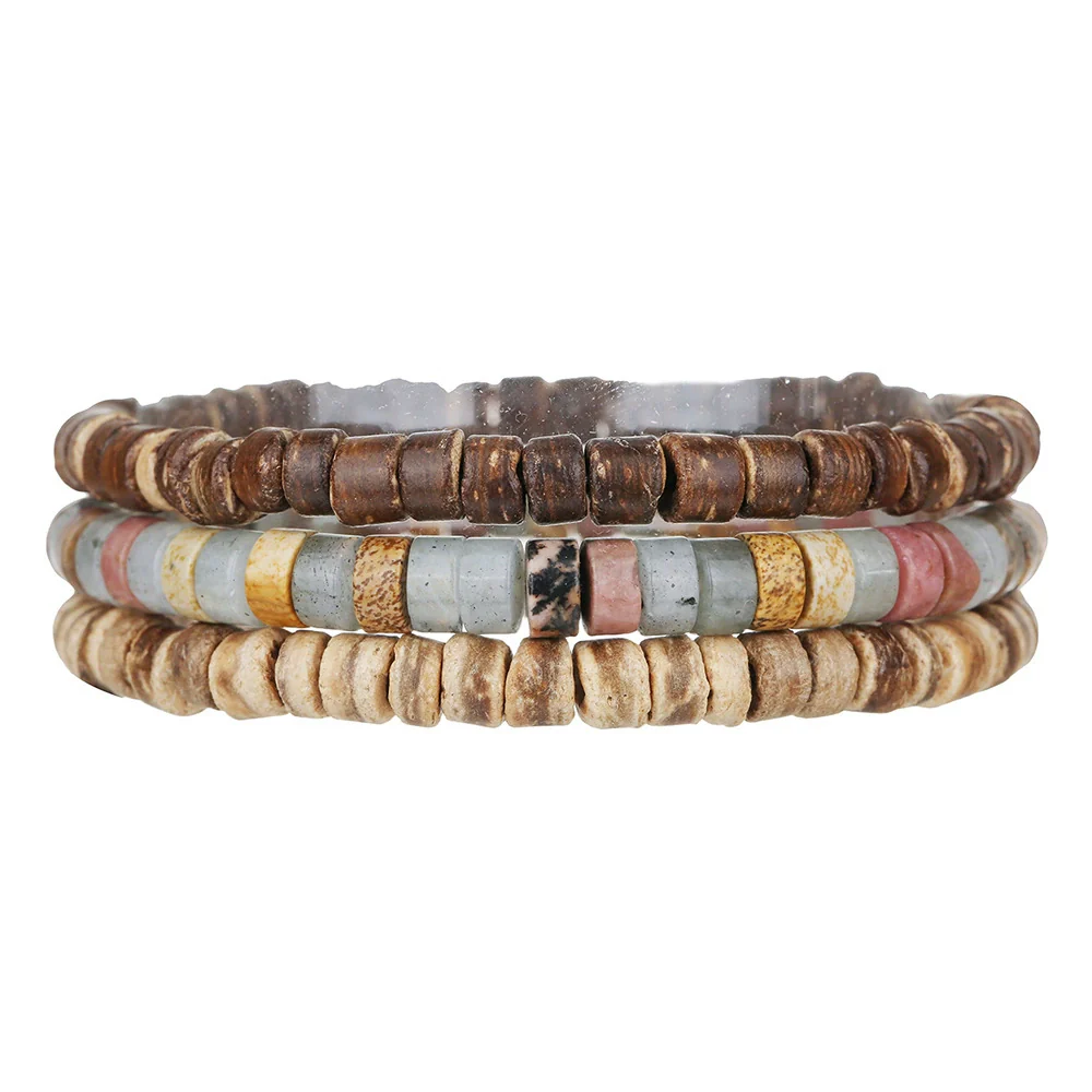 Wholesale Bracelet Wooden Beaded Natural Stone Geometric Handmade Unisex - Image 5
