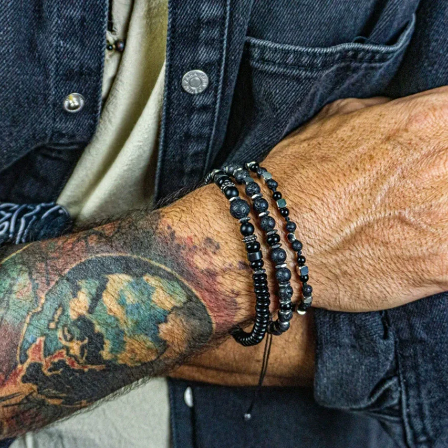 Wholesale Bracelet Wooden Beaded Natural Stone Geometric Handmade Unisex - Image 6