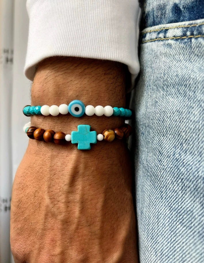 Wholesale Bracelet Wooden Beaded Natural Stone Geometric Handmade Unisex - Image 9