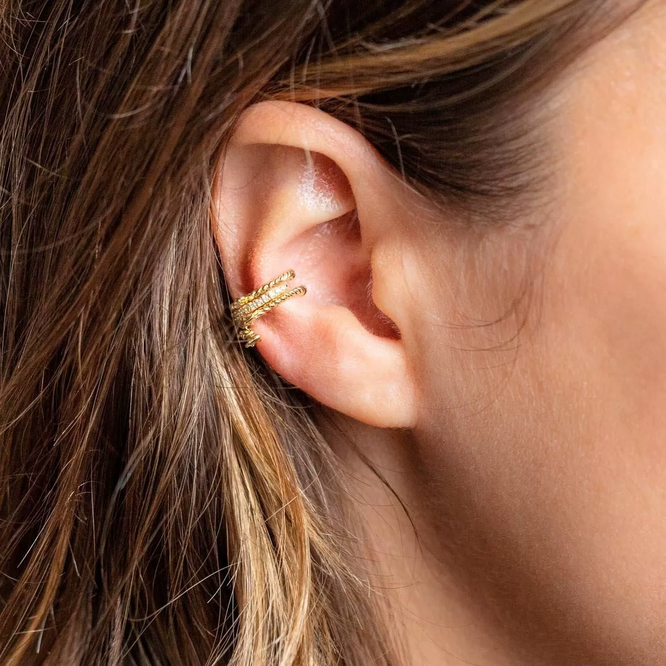 Wholesale Brass Geometric Ear Bone Clips For Women Without Pierced Ears Fashionable Elegant Artistic - Image 2