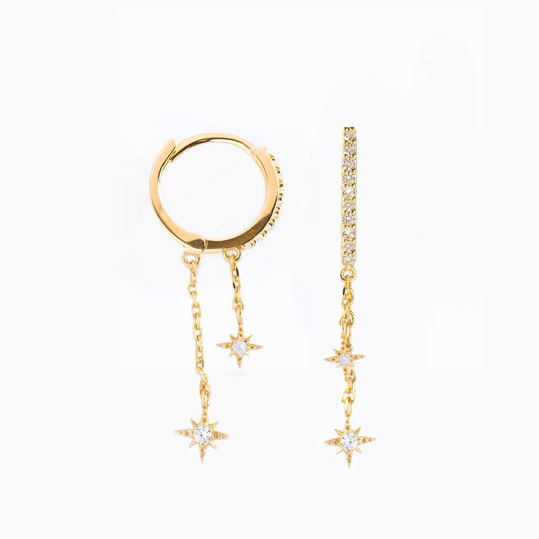 Wholesale Brass Star Zircon Plated Earrings - Image 4