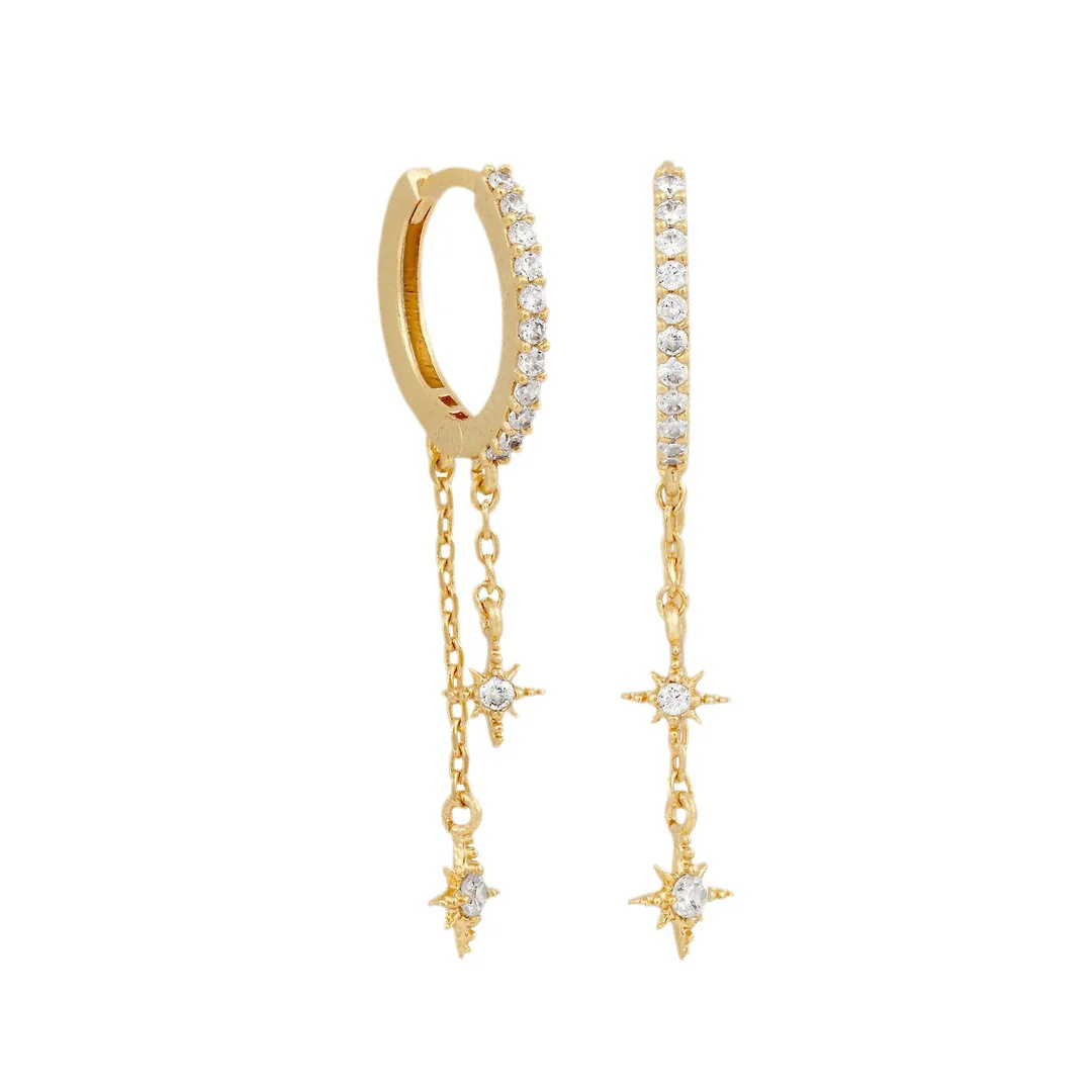 Wholesale Brass Star Zircon Plated Earrings - Image 5