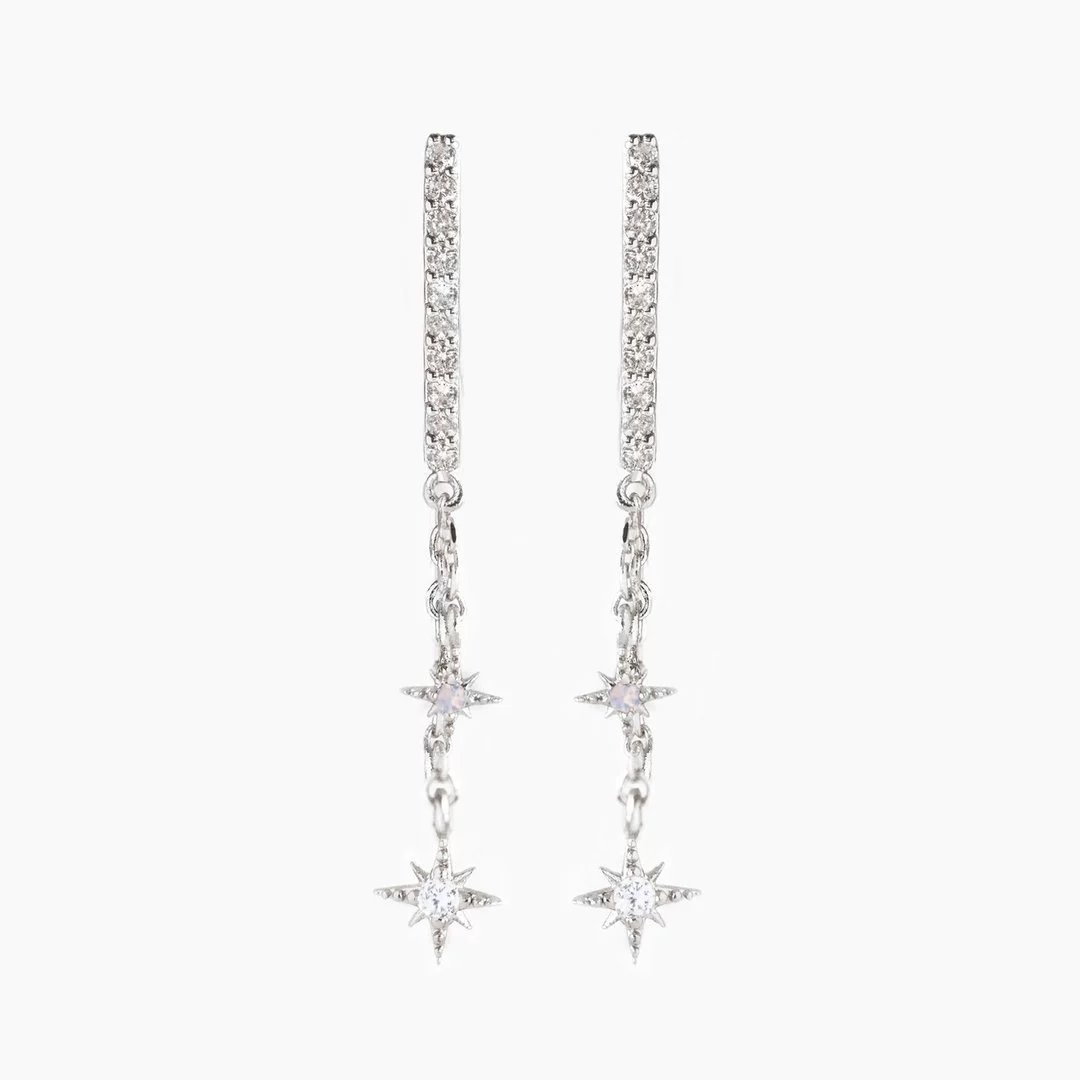 Wholesale Brass Star Zircon Plated Earrings - Image 6