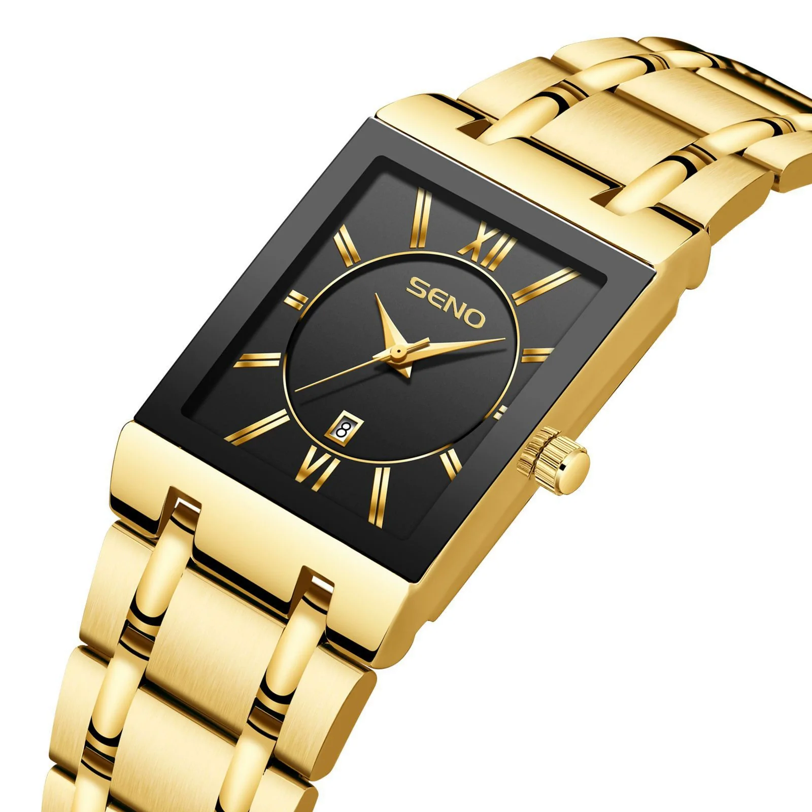 Wholesale Business Quartz Waterproof Square Men's Watch With Alloy Case And Strap Mineral Reinforced Glass Mirror Stainless Steel Single Folding Buckle And Printed Logo - Image 2