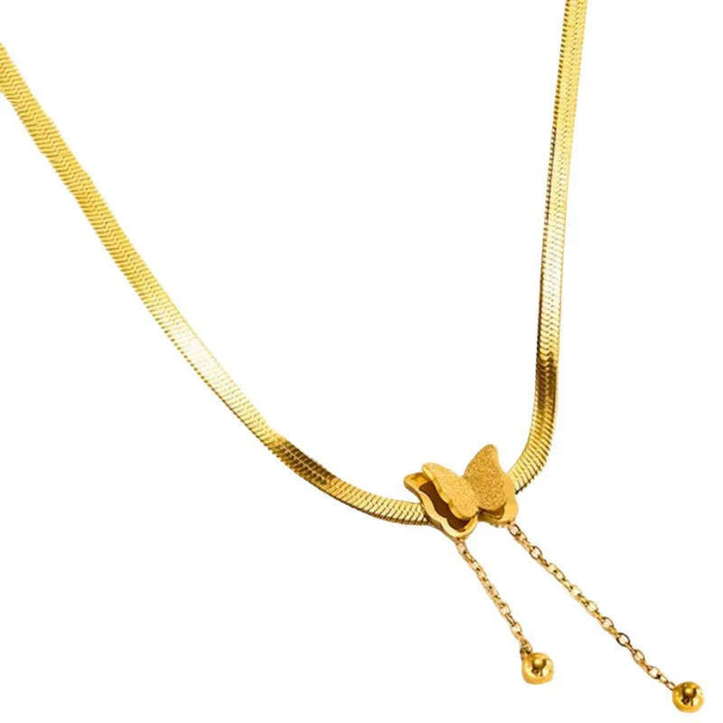 Wholesale Butterfly Dragonfly Insect Pattern Electroplated Stainless Steel Necklace And Earrings Set For Women - Image 4