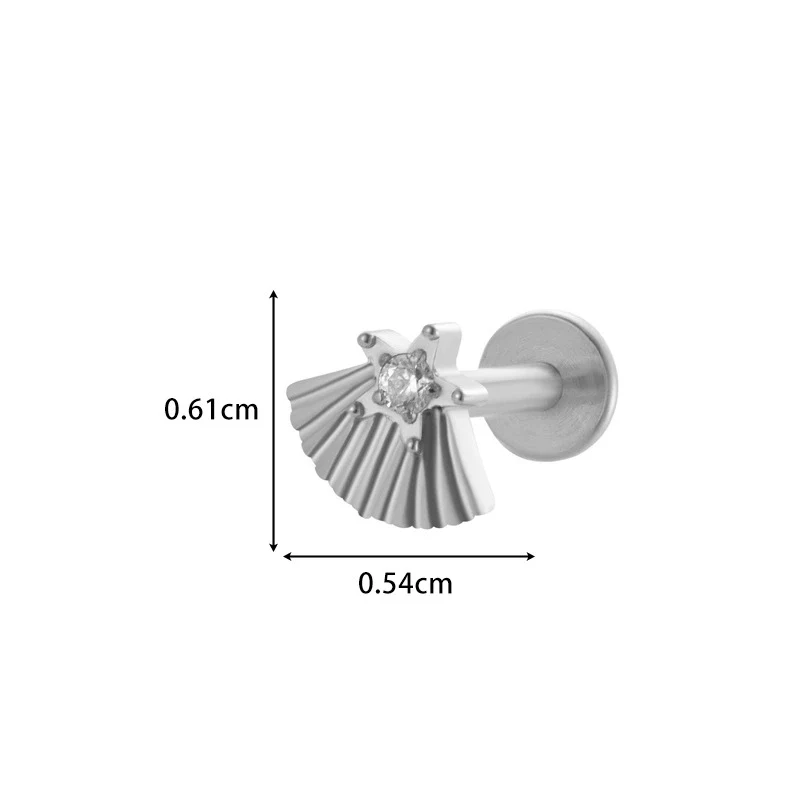 Wholesale Cartilage Puncture Ear Bone Nail Lip Nail Titanium Alloy Microinlaid Zircon Snowflake Flat Bottom Rod Internal Tooth With Flower Pattern Electroplated For Women - Image 18