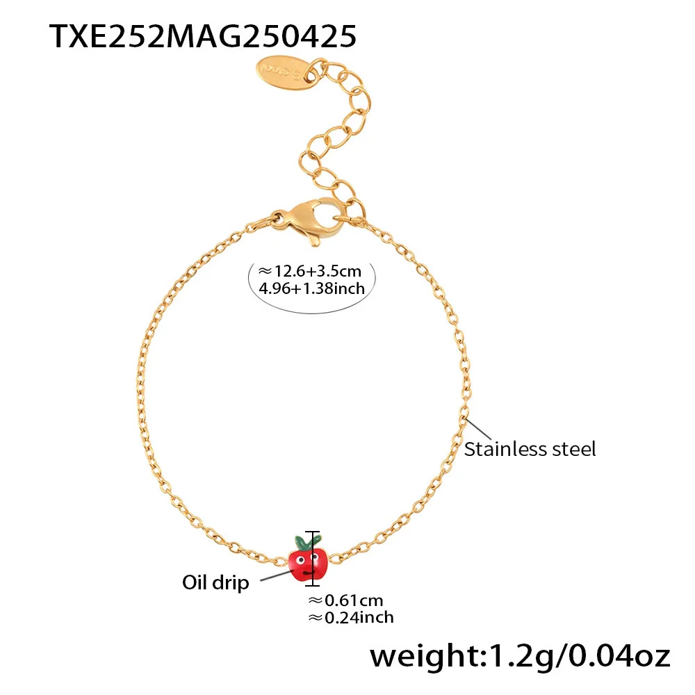Wholesale Children's Jewelry Set With Ferris Wheel And Red Apple Pendant Made Of Titanium Steel And Stainless Steel Electroplated - Image 7