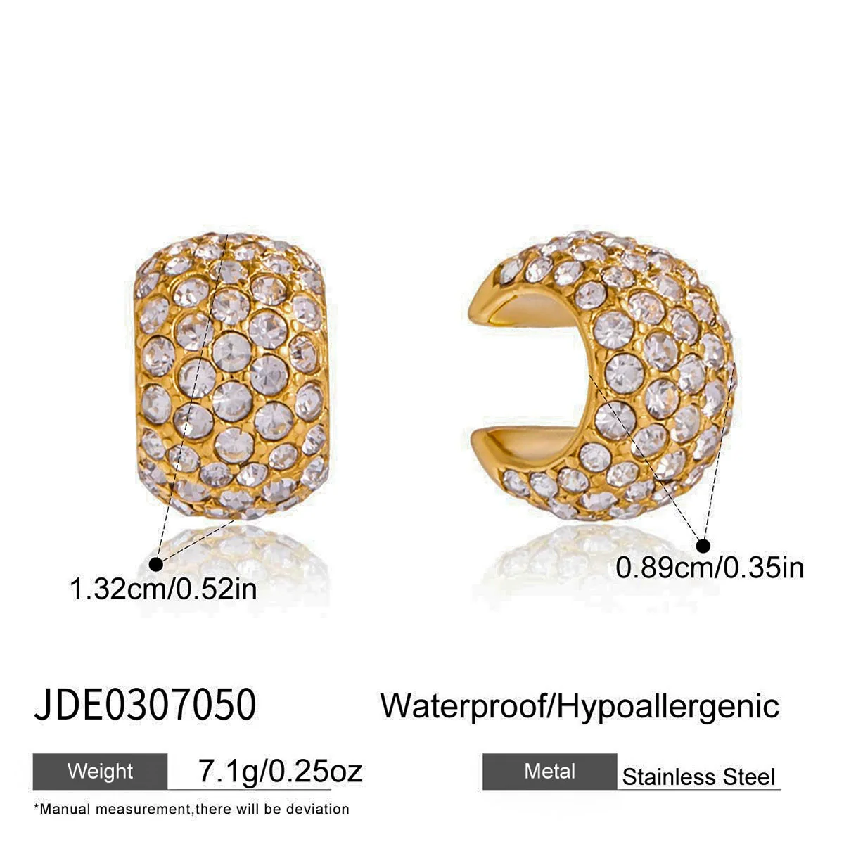 Wholesale Classic Style Highend Geometric Zircon Stainless Steel Electroplated Earrings For Women - Image 7