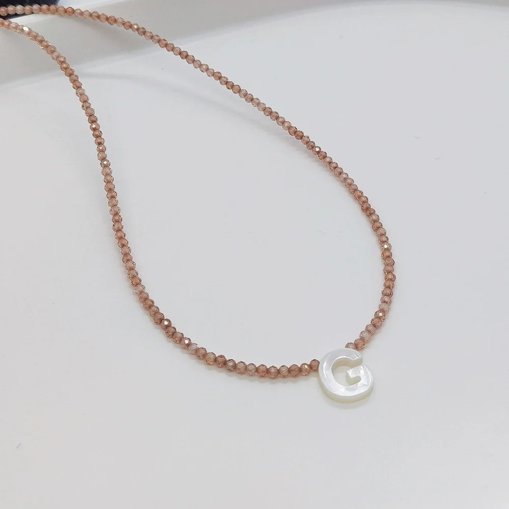 Wholesale Clavicle Chain Organic Glass Pendant Rhinestone Geometric Handwoven For Women - Image 11