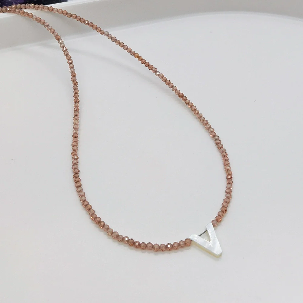 Wholesale Clavicle Chain Organic Glass Pendant Rhinestone Geometric Handwoven For Women - Image 26