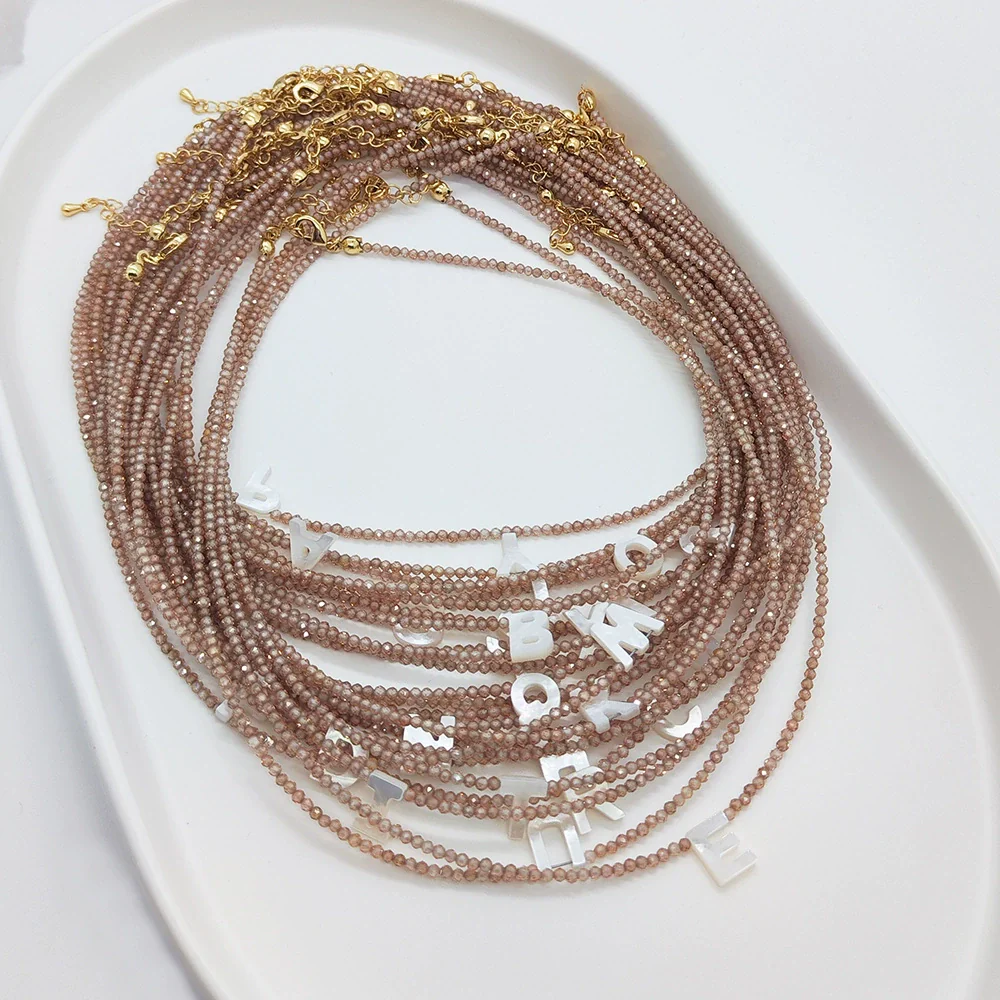 Wholesale Clavicle Chain Organic Glass Pendant Rhinestone Geometric Handwoven For Women - Image 3