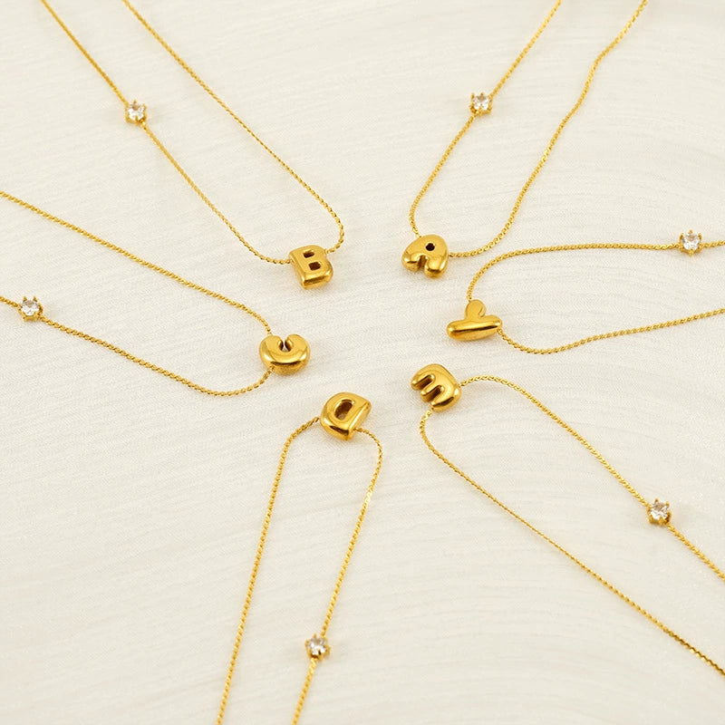 Wholesale Clavicle Chain 316L Stainless Steel And 316L Stainless Steel With English Letter Pendant Electroplating Style For Women - Image 2