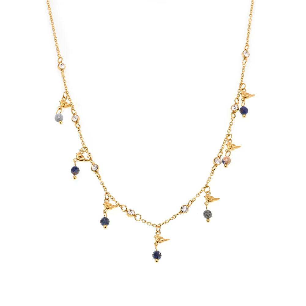 Wholesale Clavicle Necklace Freshwater Pearl Tassel Stainless Steel 18K Gold Electroplated Geometric Light Luxury Style - Image 4