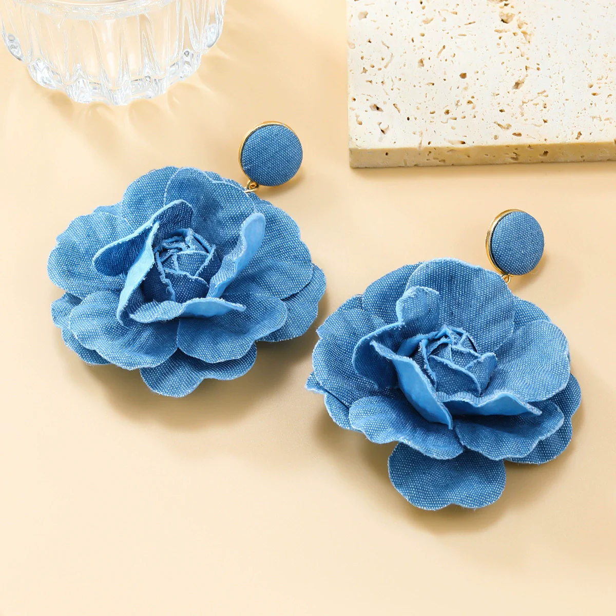 Wholesale Cloth Flower Weaving Women's Jewelry Earrings