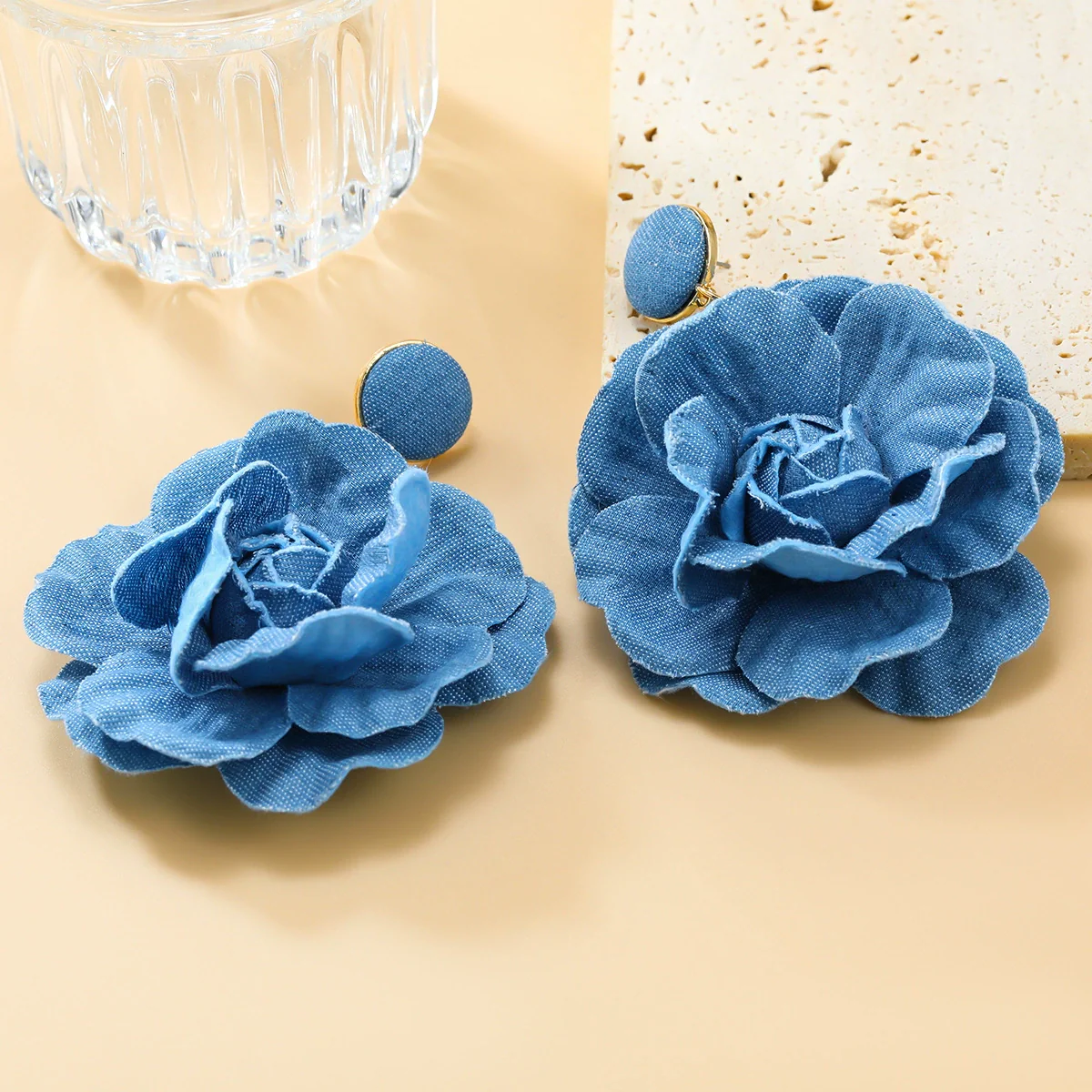 Wholesale Cloth Flower Weaving Women's Jewelry Earrings - Image 2