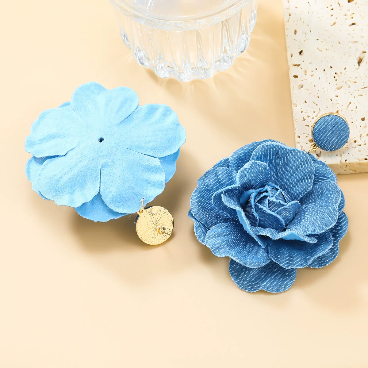 Wholesale Cloth Flower Weaving Women's Jewelry Earrings - Image 4