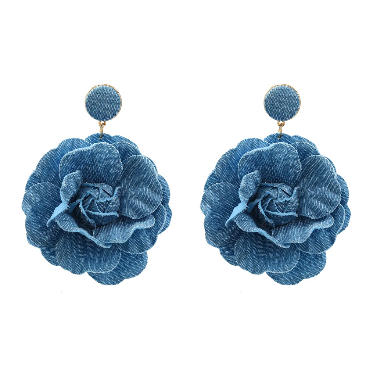 Wholesale Cloth Flower Weaving Women's Jewelry Earrings - Image 5