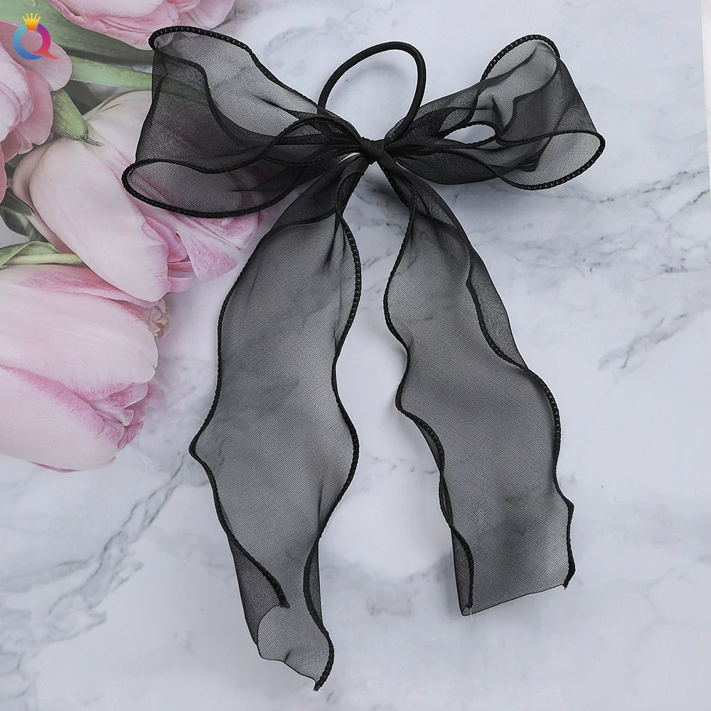 Wholesale Cloth Handmade Bow Ribbon Hair Ring Women's Hair Accessories - Image 5