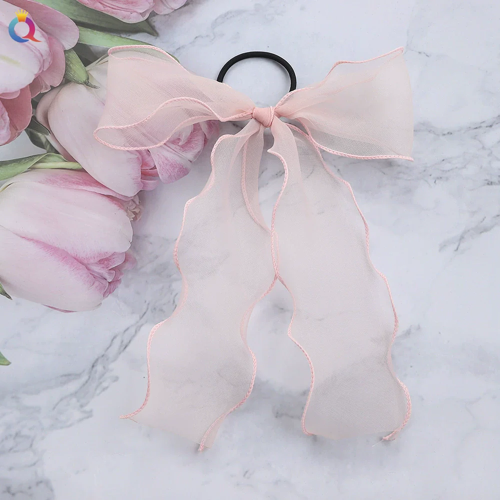 Wholesale Cloth Handmade Bow Ribbon Hair Ring Women's Hair Accessories - Image 9