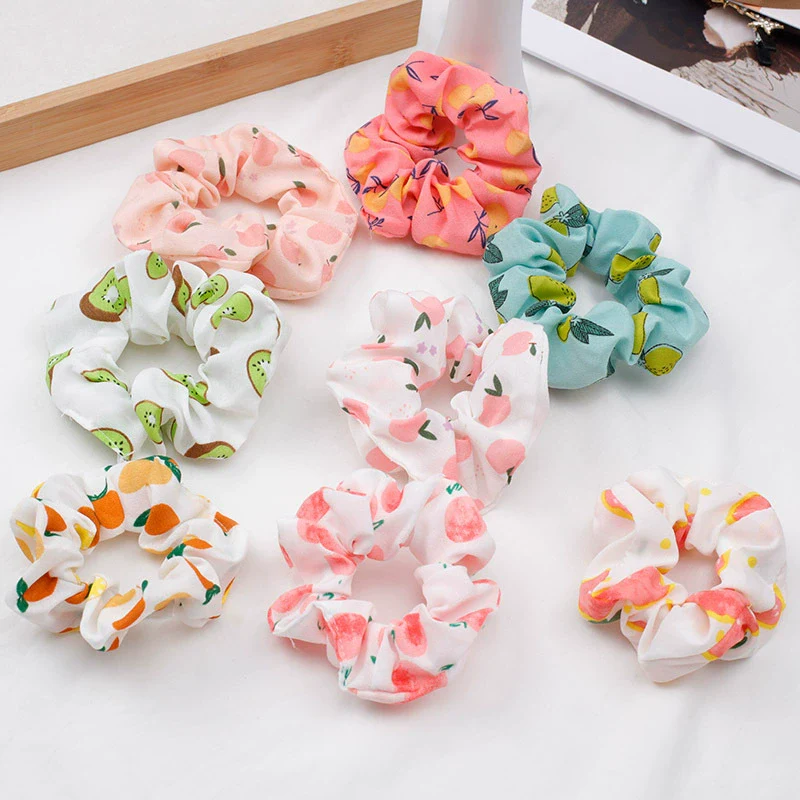Wholesale Cloth Handmade Fresh Fruit Large Intestine Fat Sausage Hair Band Hair Rope Hair Accessories