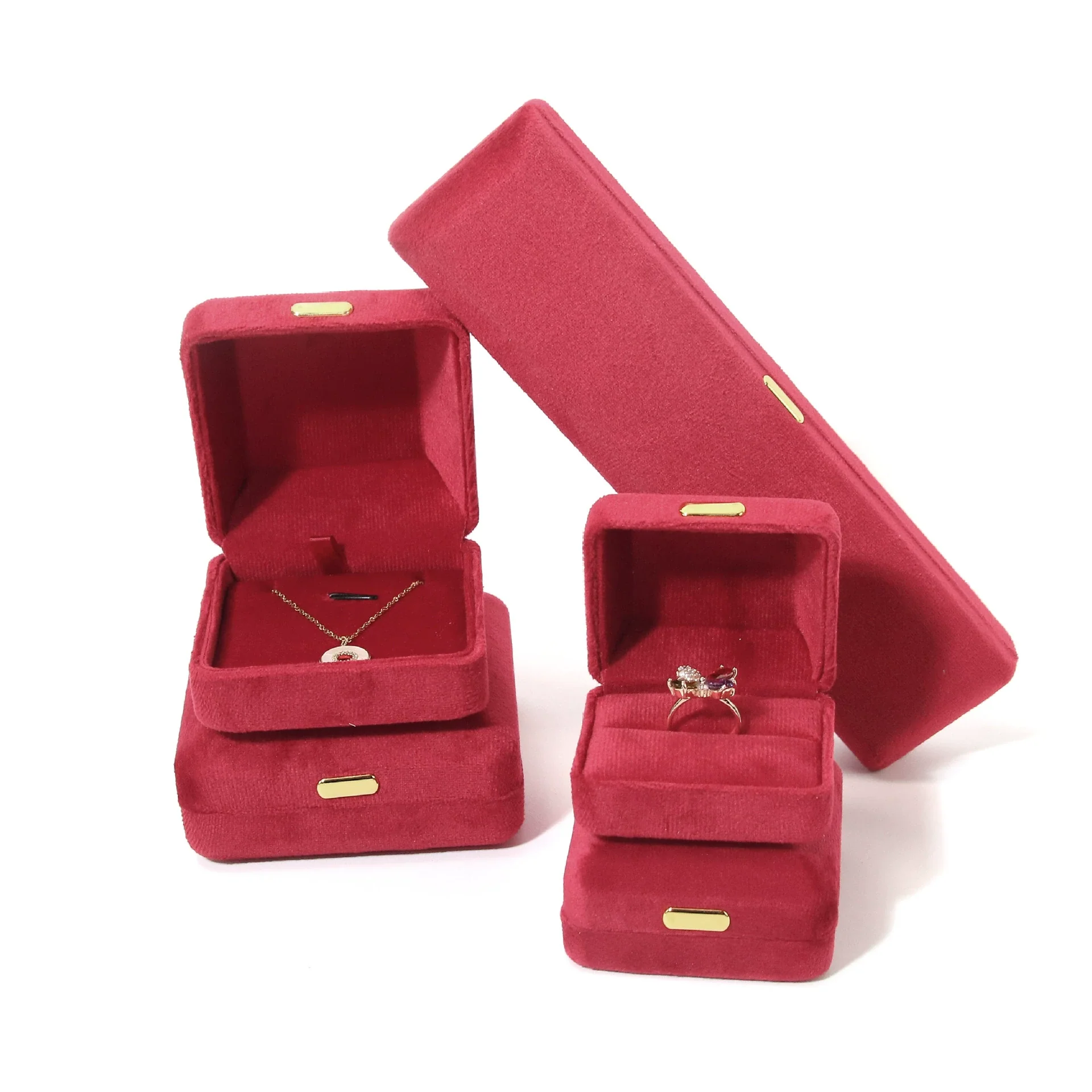 Wholesale Cloth Jewelry Storage Box For Bracelet Ring Pendant Earrings Necklace Gift - Image 3