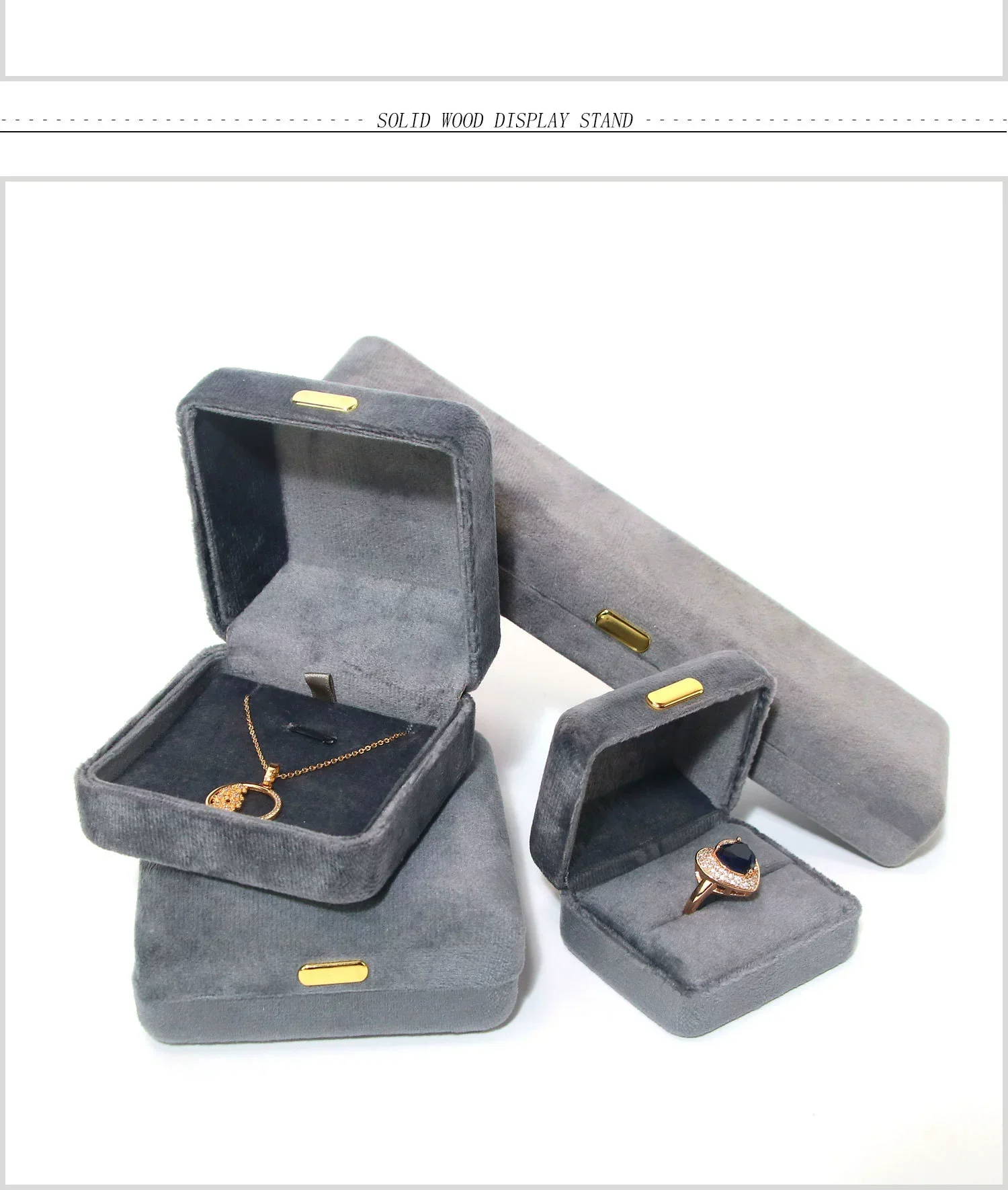 Wholesale Cloth Jewelry Storage Box For Bracelet Ring Pendant Earrings Necklace Gift - Image 6