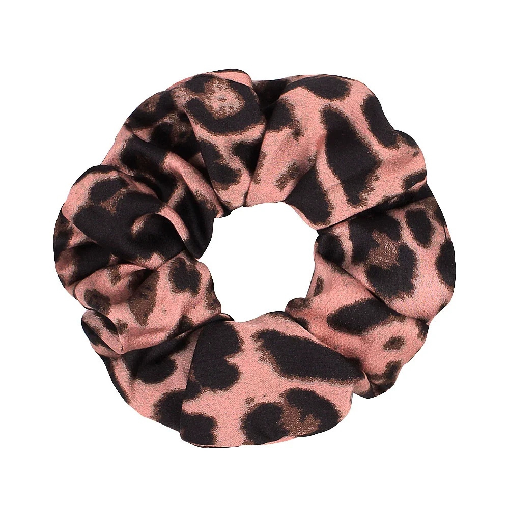 Wholesale Cloth Natural Style Pure Handmade Leopard Print Large Intestine Ring Hair Accessories For Women - Image 5