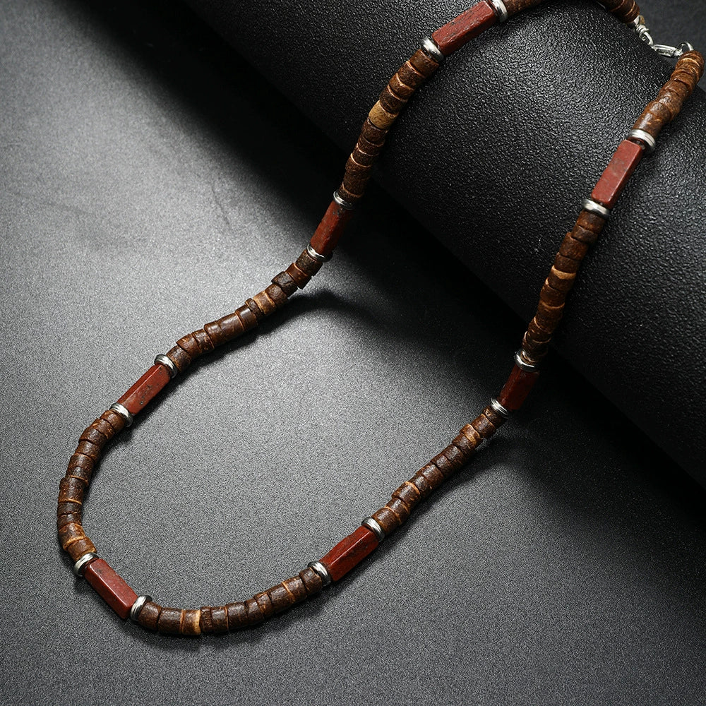 Wholesale Coconut Shell Beaded Necklace Handmade With Geometric Letters Numbers Text Design For Unisex - Image 4