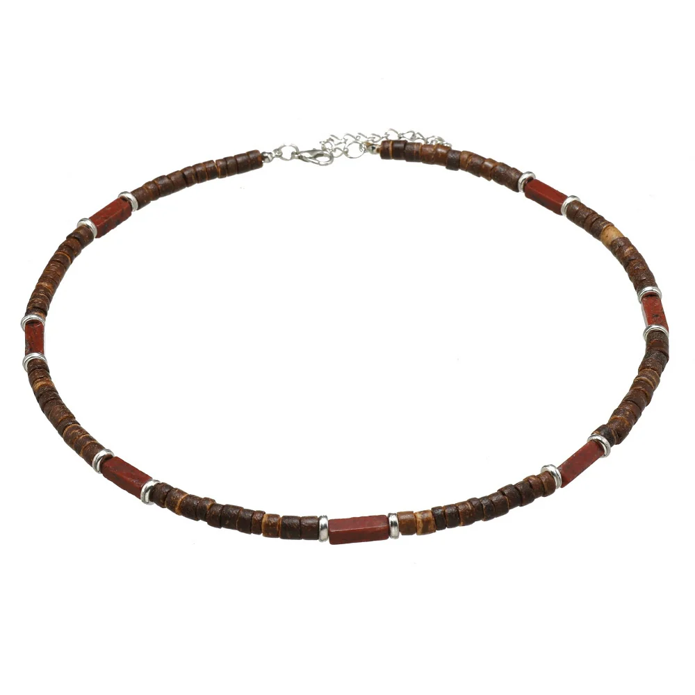 Wholesale Coconut Shell Beaded Necklace Handmade With Geometric Letters Numbers Text Design For Unisex - Image 9