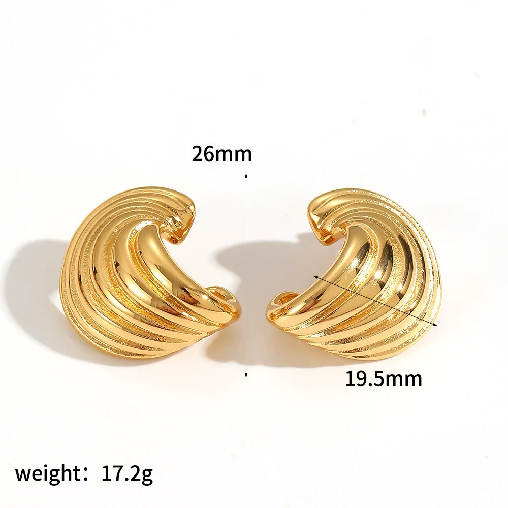 Wholesale Cold Style Geometric Stainless Steel Wingshaped Women's Earrings With Pvd Furnace Vacuum Real Gold Plating - Image 6