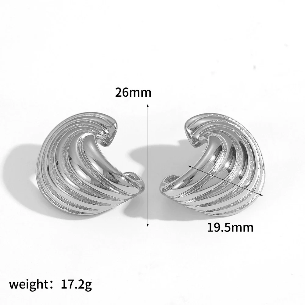Wholesale Cold Style Geometric Stainless Steel Wingshaped Women's Earrings With Pvd Furnace Vacuum Real Gold Plating - Image 7