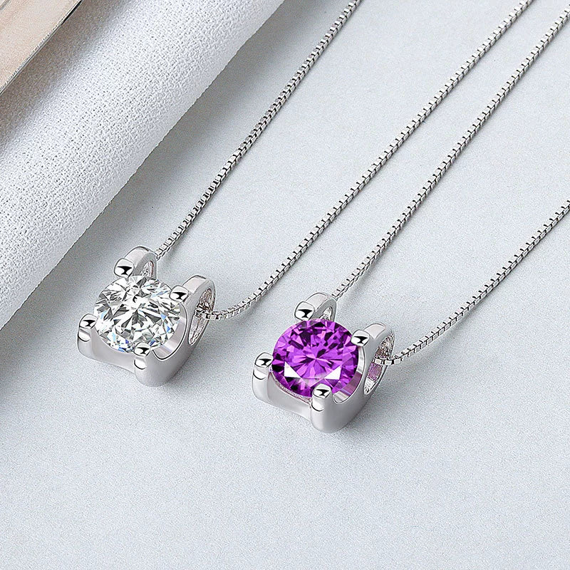 Wholesale Collarbone Necklace 925 Silver Geometric Pendant Electroplated