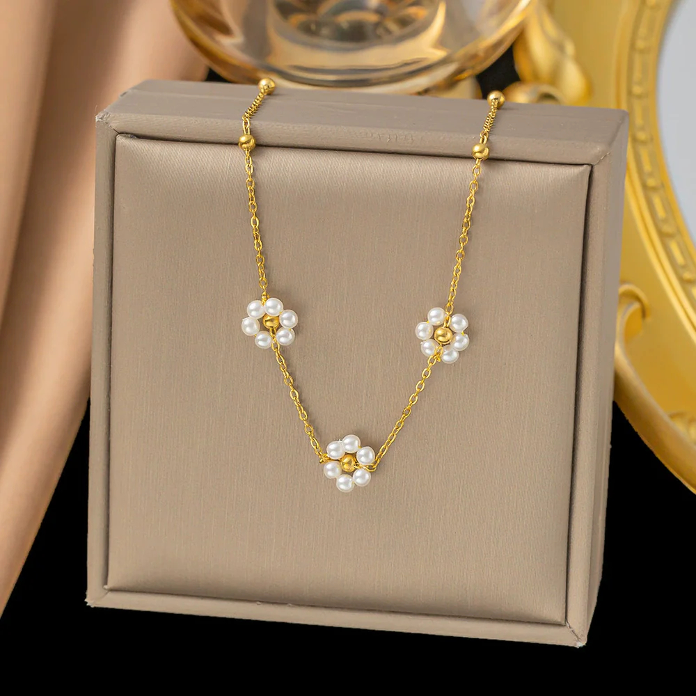 Wholesale Colorful Plants And Flowers Pattern Electroplated Titanium Steel Jewelry Set For Women - Image 17