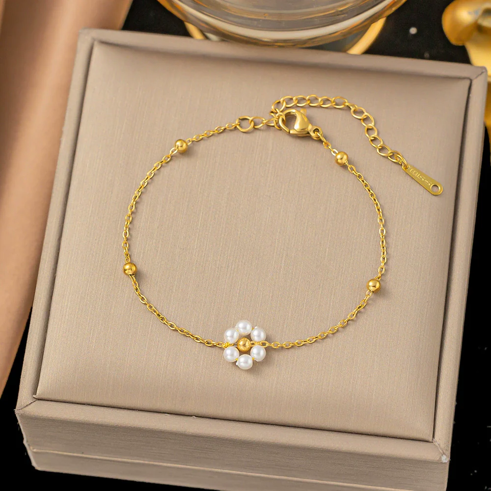 Wholesale Colorful Plants And Flowers Pattern Electroplated Titanium Steel Jewelry Set For Women - Image 20