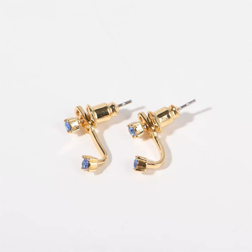 Wholesale Colorpreserving Retro Geometric Ushaped Copper Electroplated Birthstone Earrings For Women - Image 8