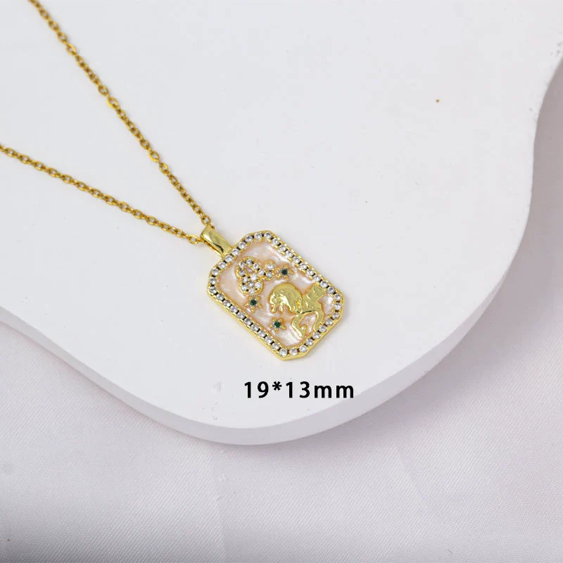 Wholesale Constellation Pendant Necklace Oildrip Copper O Word Chain Jewelry - Image 22