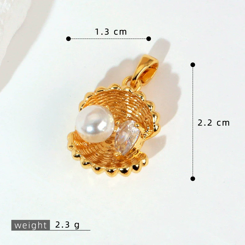 Wholesale Copper Accessories With Marine Shell Beads Micro Inlaid Hollow Pendant Necklace Earring Electroplating Simple Animal Design - Image 17