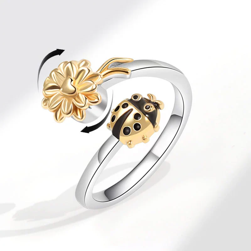 Wholesale Copper Animal Style Geometric Rotating Opening Antipressure Ring For Women With Electroplating Treatment